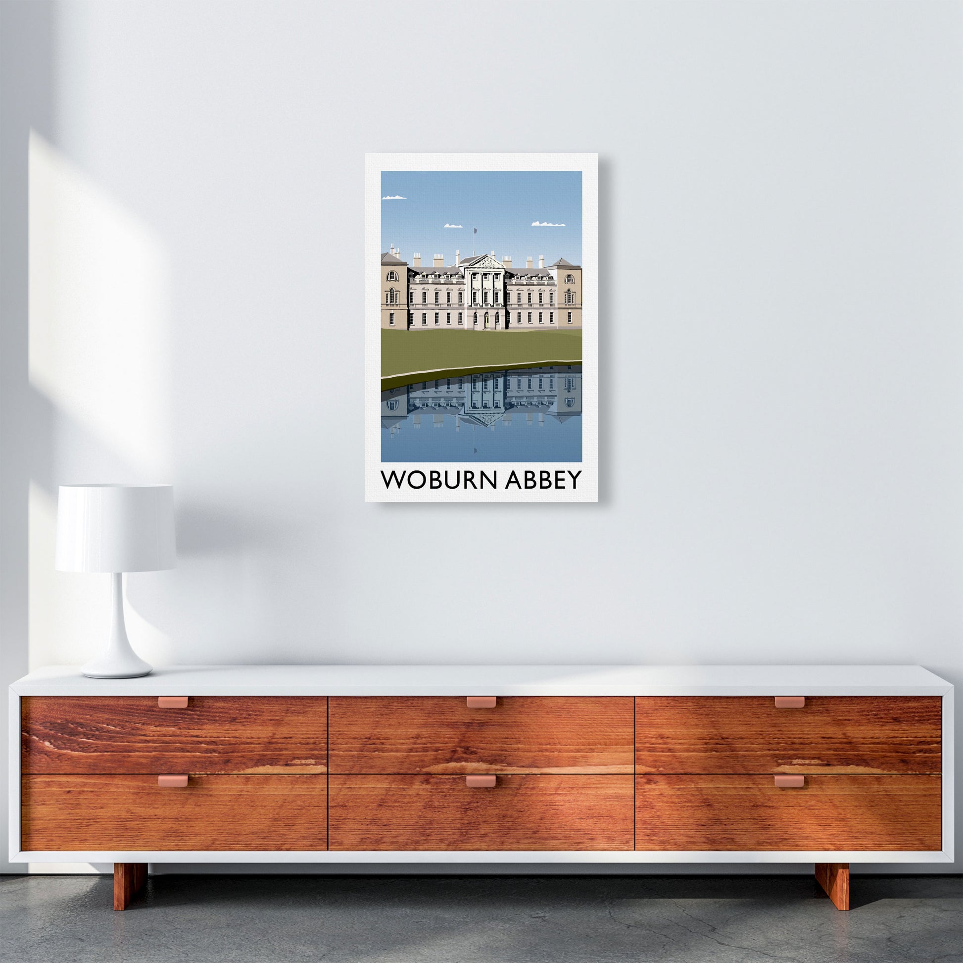 Woburn Abbey Travel Art Print by Richard O'Neill, Framed Wall Art A2 Canvas