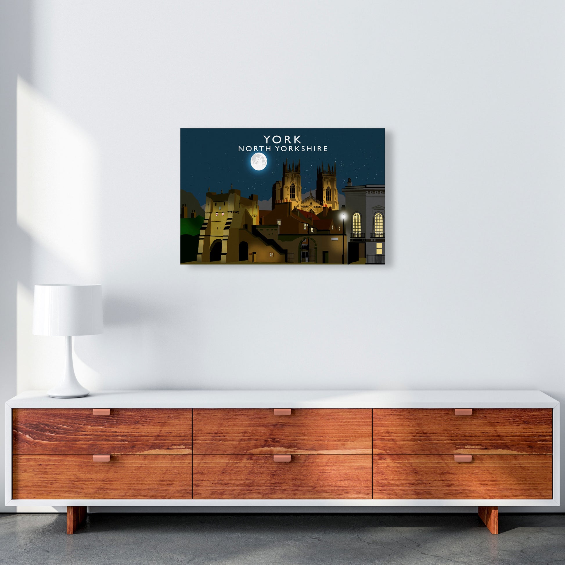 York Travel Art Print by Richard O'Neill, Framed Wall Art A2 Canvas