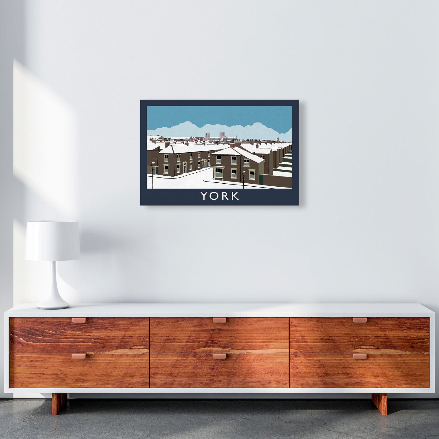 York Travel Art Print by Richard O'Neill, Framed Wall Art A2 Canvas