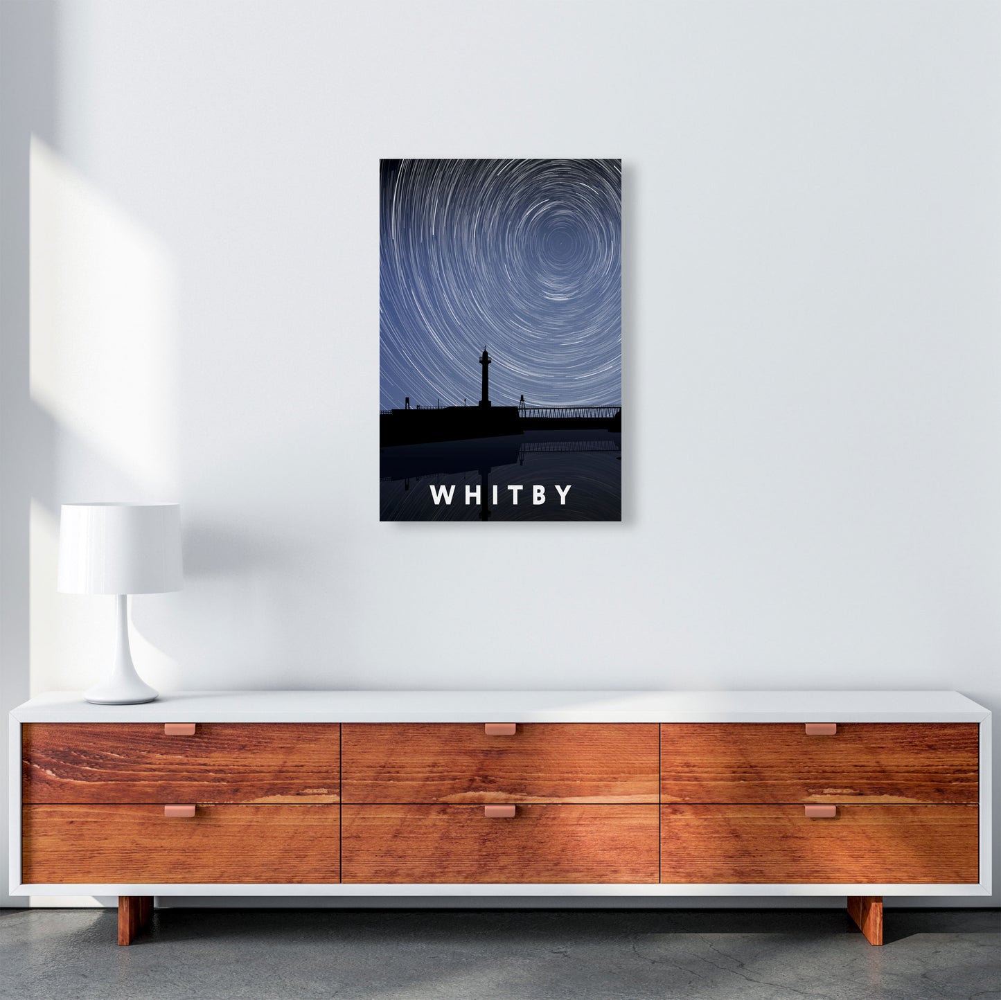 Whitby Digital Art Print by Richard O'Neill, Framed Wall Art A2 Canvas