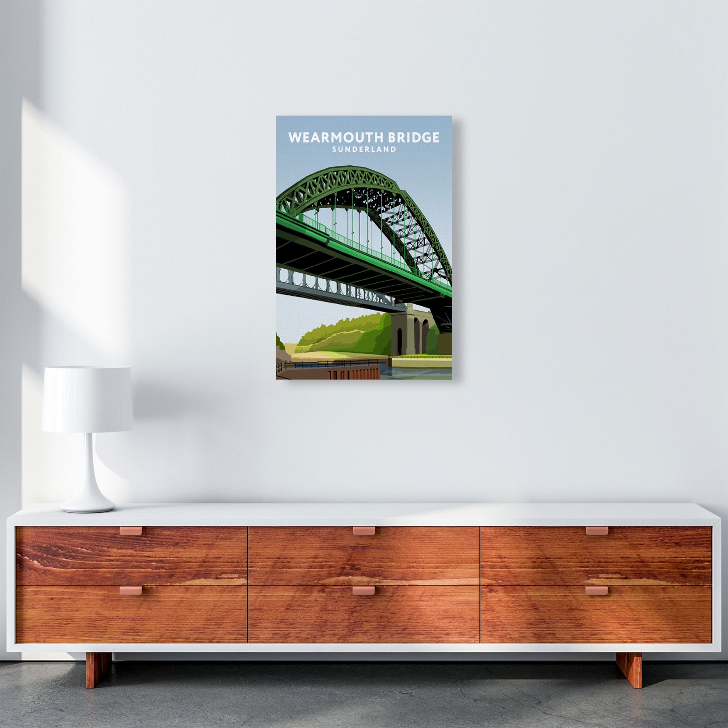 Wearmouth Bridge Portrait by Richard O'Neill A2 Canvas