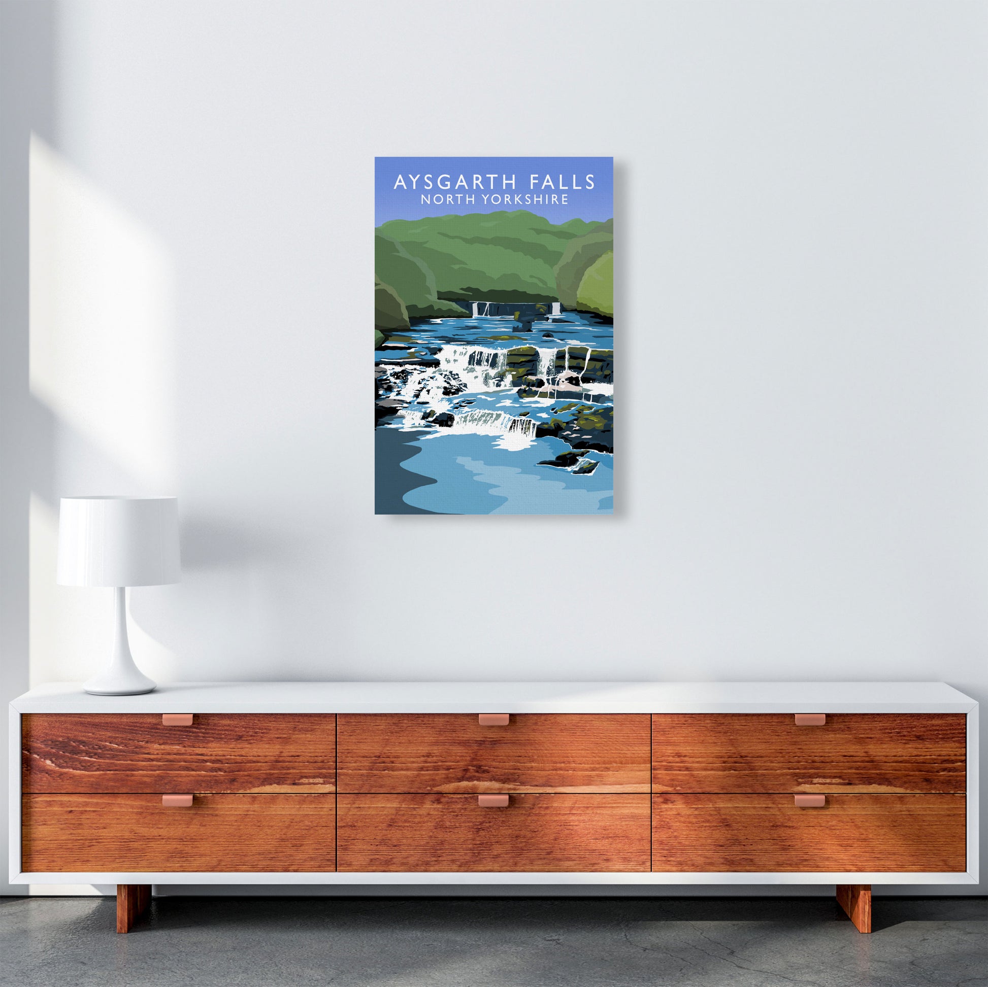 Aysgarth Falls Portrait by Richard O'Neill A2 Canvas