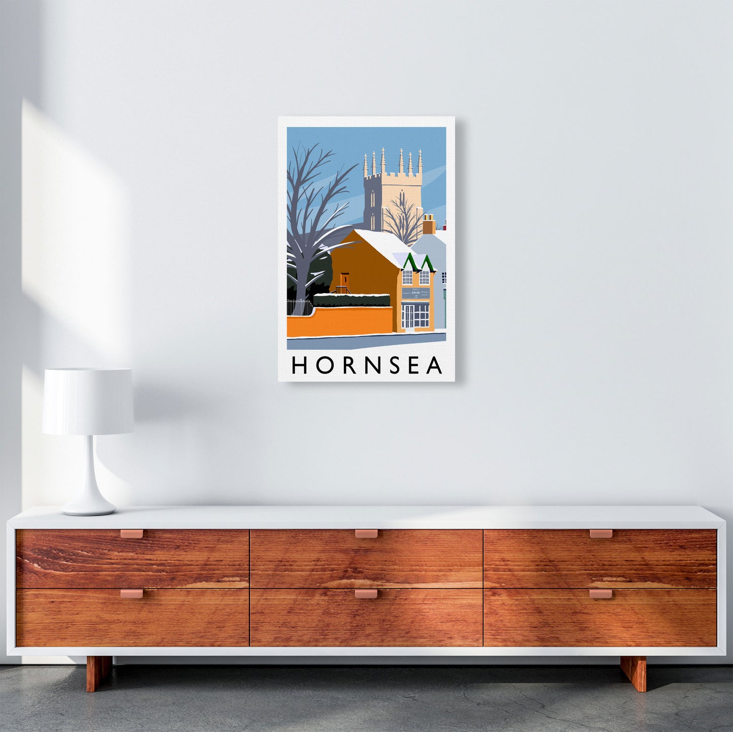 Hornsea (snow) portrait by Richard O'Neill A2 Canvas