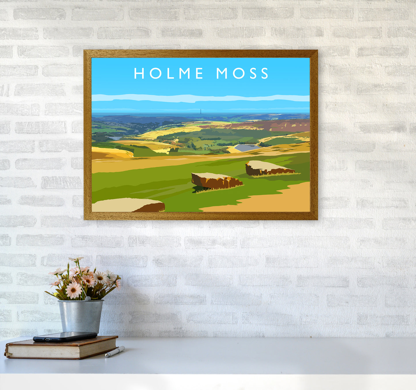 Holme Moss Travel Art Print by Richard O'Neill A2 Print Only