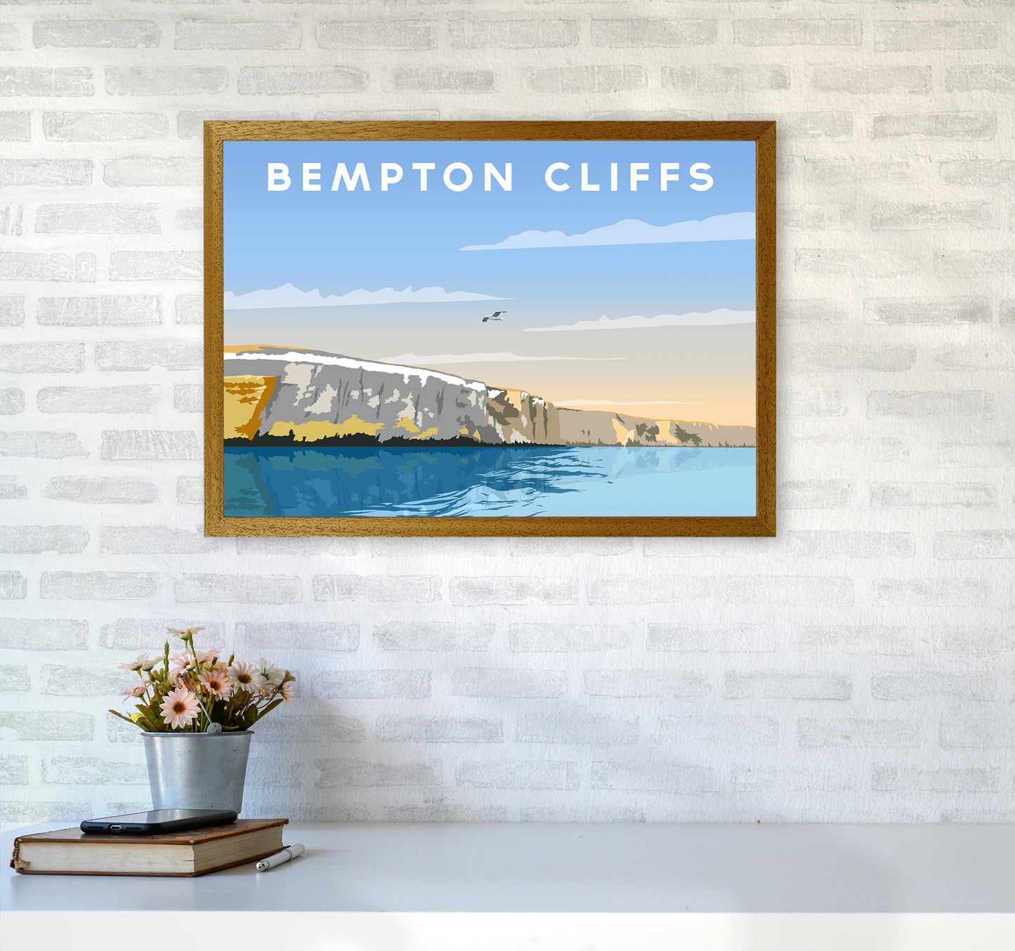 Bempton Cliffs Travel Art Print by Richard O'Neill A2 Print Only