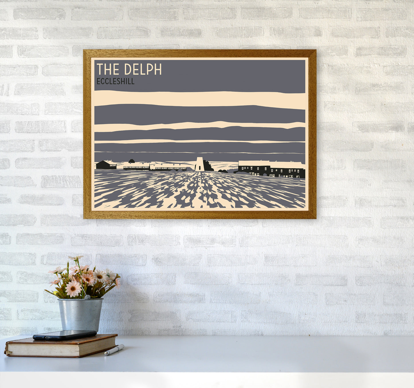 The Delph, Eccleshill Travel Art Print by Richard O'Neill A2 Print Only