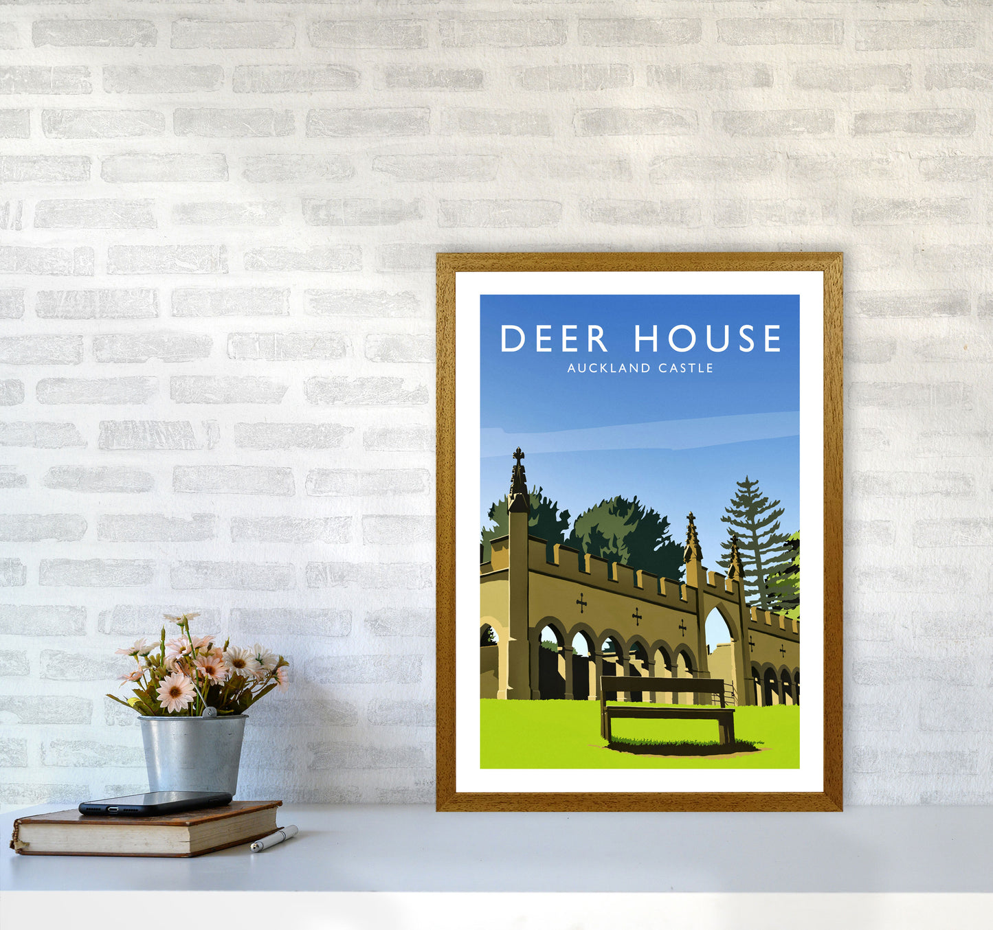 Deer House portrait Travel Art Print by Richard O'Neill A2 Print Only