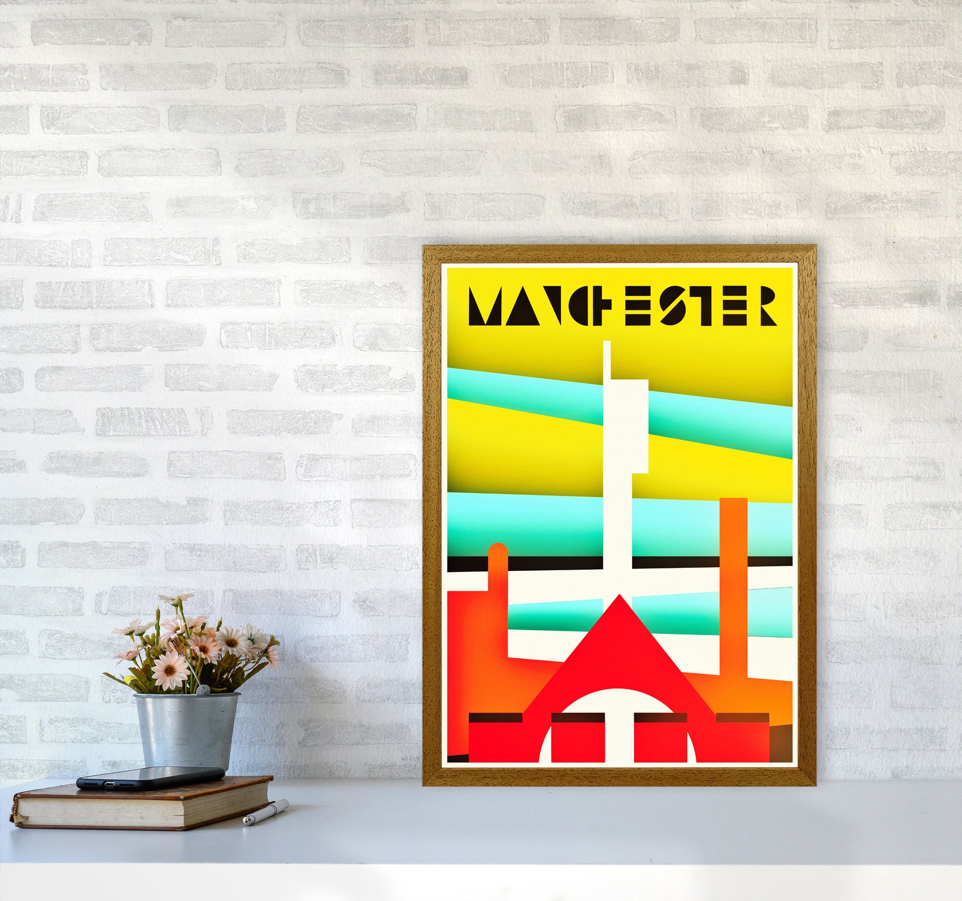 Manchester Travel Art Print by Richard O'Neill A2 Print Only