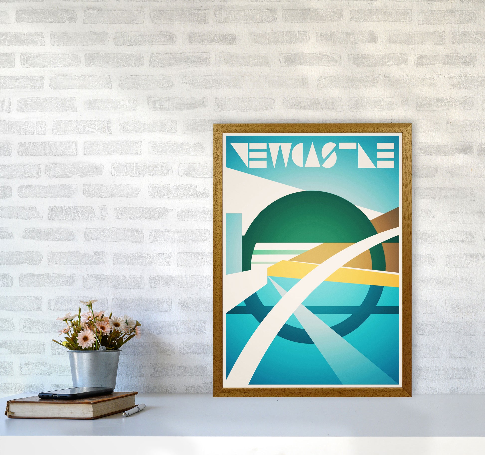 Newcastle 2 Travel Art Print by Richard O'Neill A2 Print Only