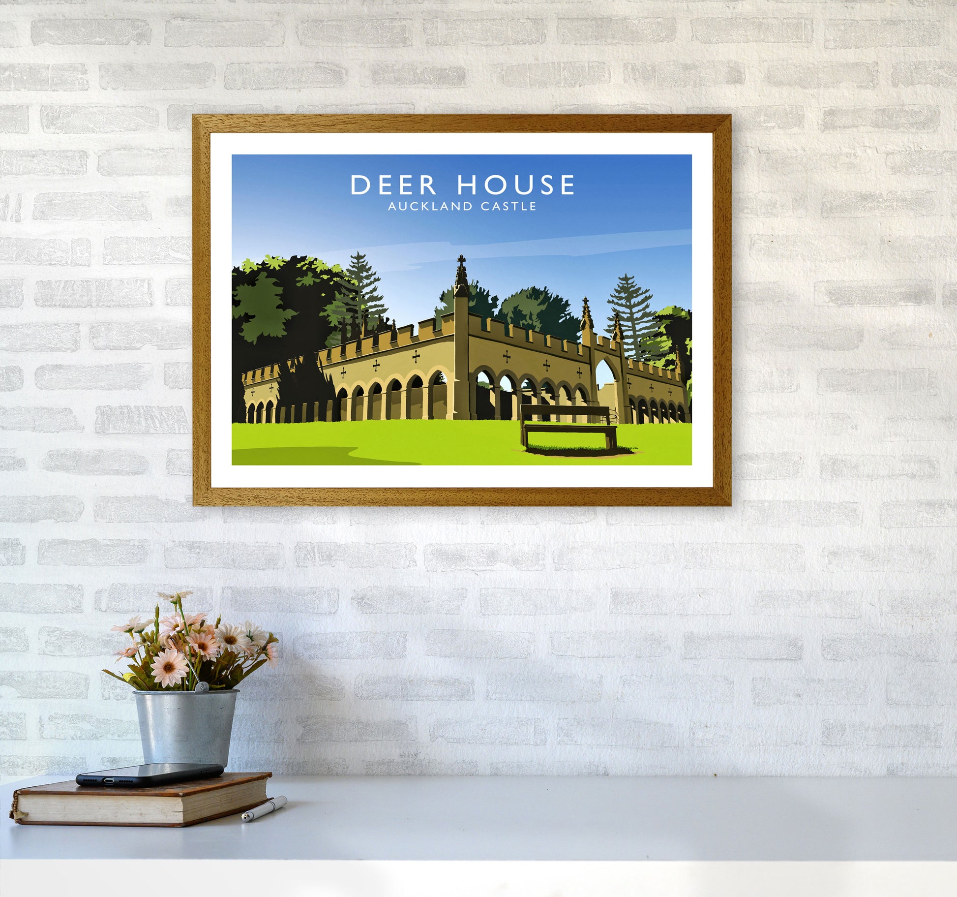 Deer House Travel Art Print by Richard O'Neill A2 Print Only