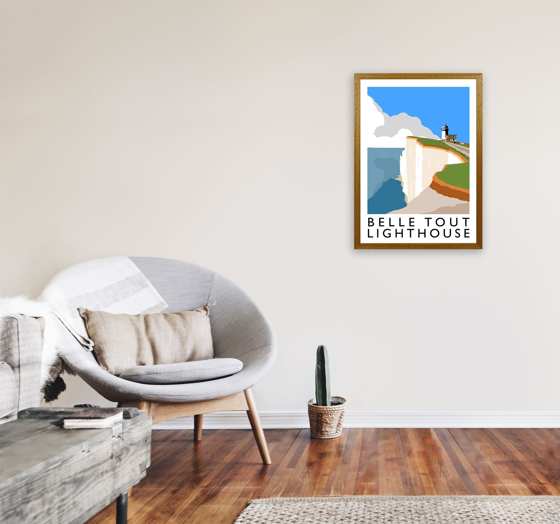 Belle Tout Lighthouse Framed Digital Art Print by Richard O'Neill A2 Print Only