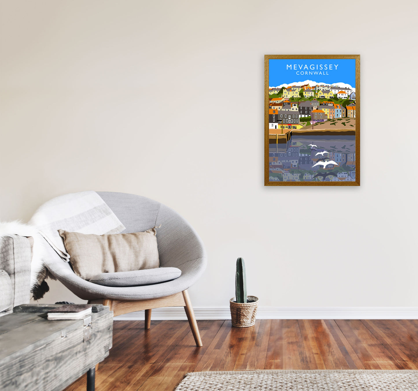 Mevagissey Cornwall Framed Digital Art Print by Richard O'Neill A2 Print Only