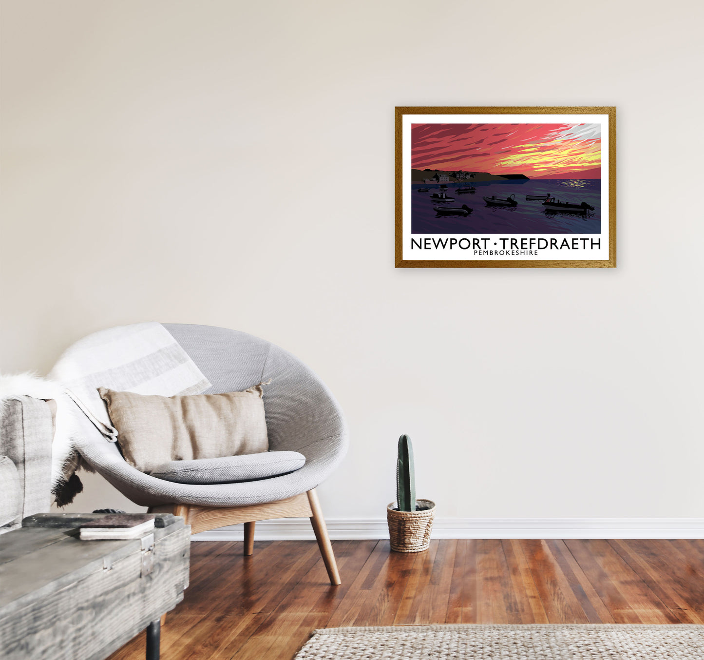 Newport Trefdraeth Pembrokeshire Travel Art Print by Richard O'Neill A2 Print Only