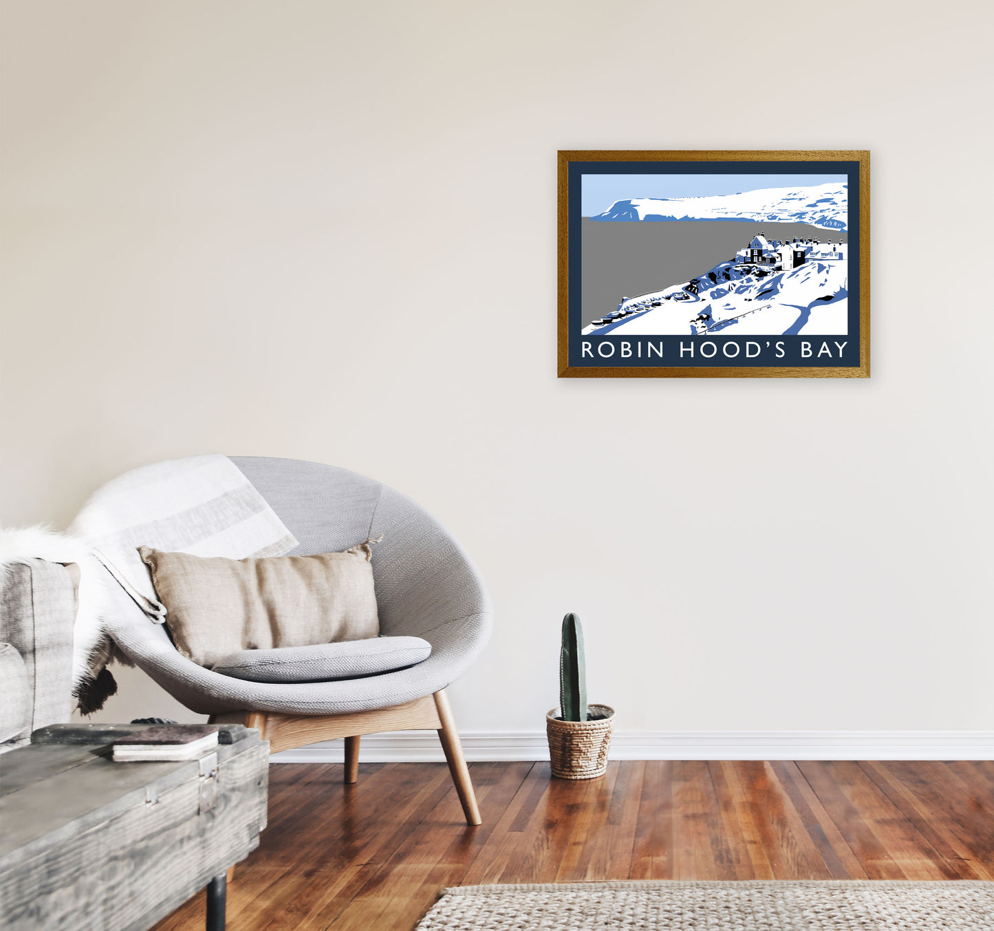Robin Hood's Bay Travel Art Print by Richard O'Neill, Framed Wall Art A2 Print Only