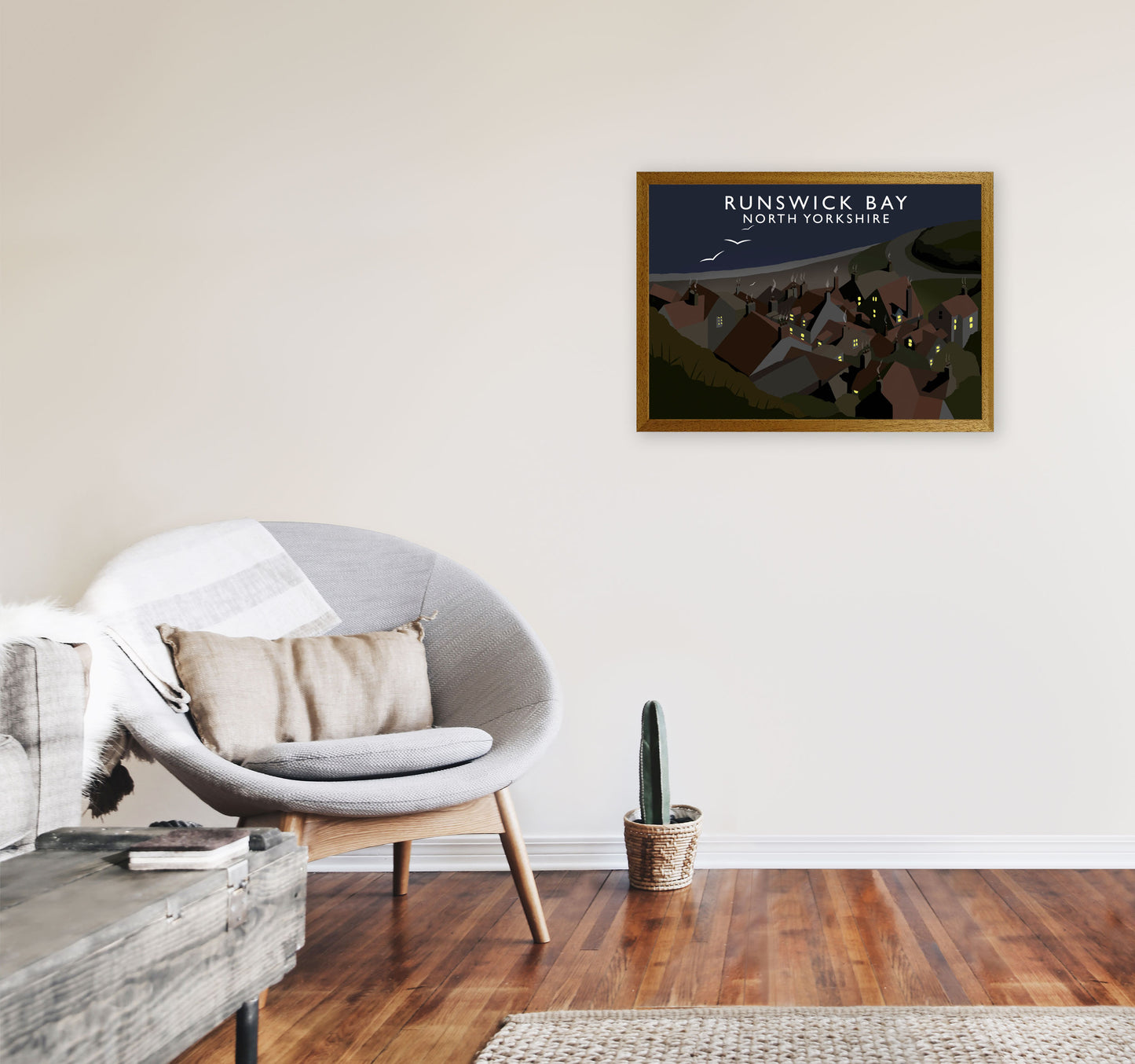 Runswick Bay North Yorkshrie Travel Art Print by Richard O'Neill A2 Print Only