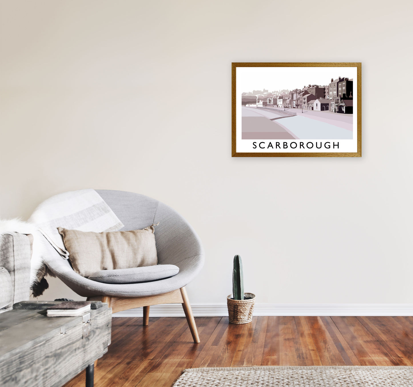 Scarborough Travel Art Print by Richard O'Neill, Framed Wall Art A2 Print Only