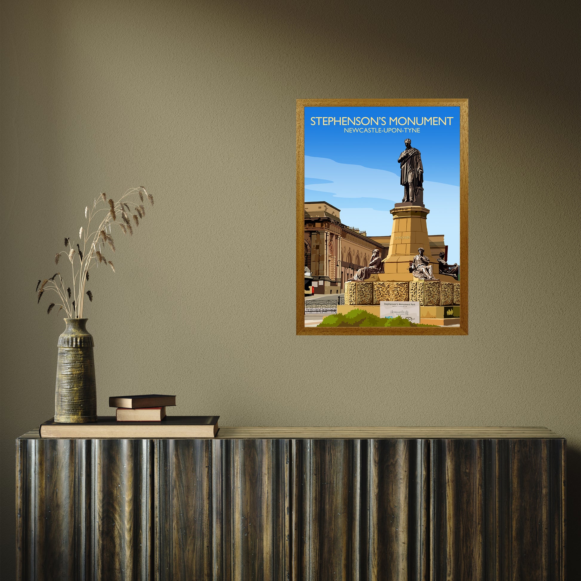 Stephenson's Monument by Richard O'Neill A2 Oak Frame