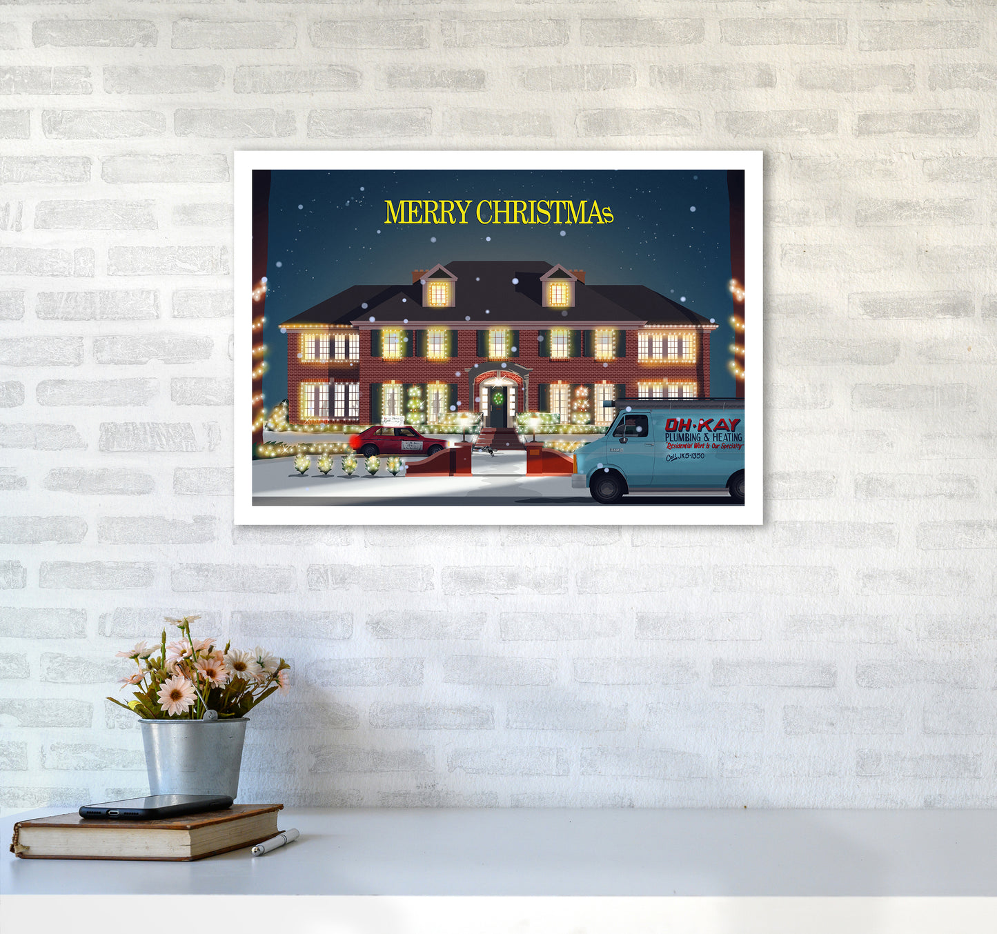 Home Alone Art Print by Richard O'Neill A2 Black Frame