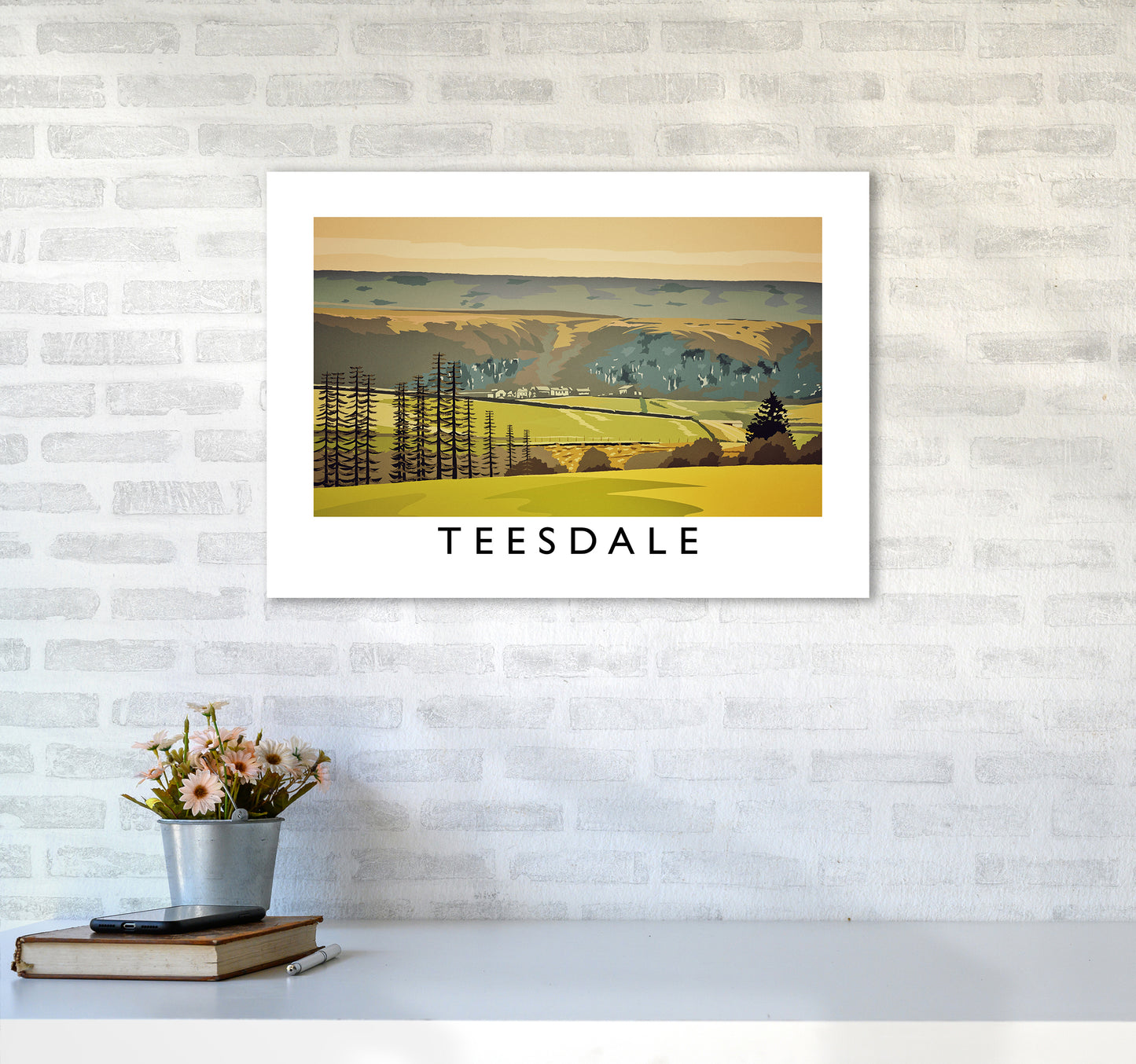 Teesdale Art Print by Richard O'Neill A2 Black Frame