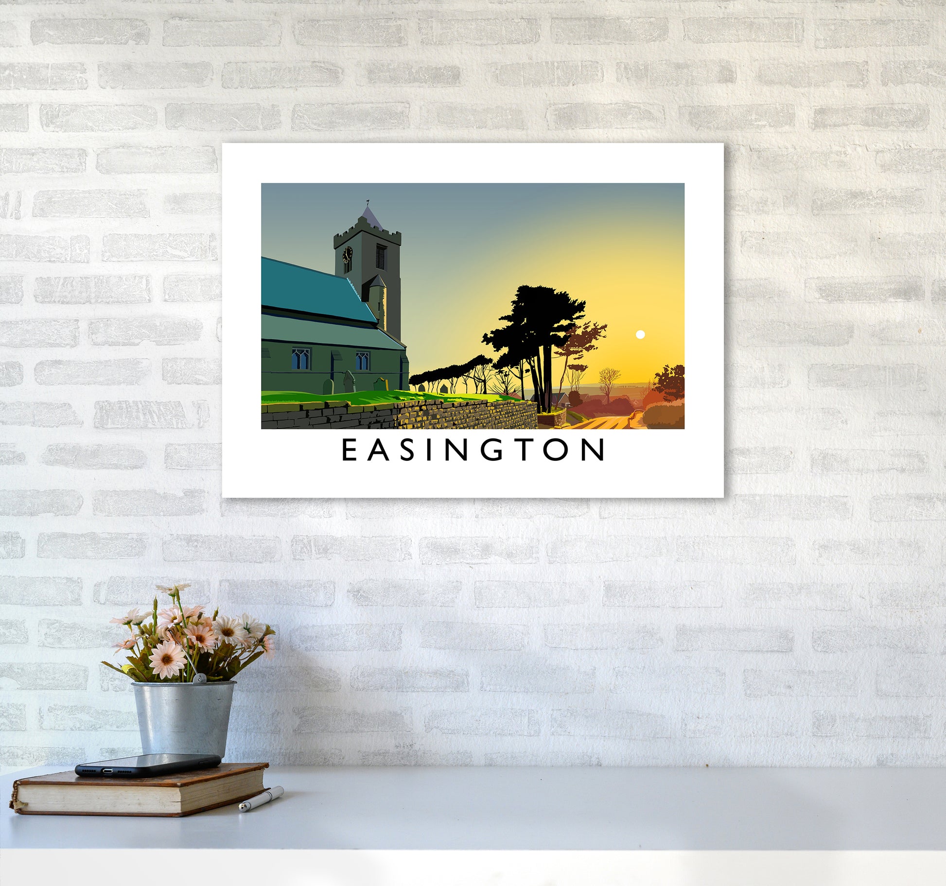Easington Art Print by Richard O'Neill A2 Black Frame
