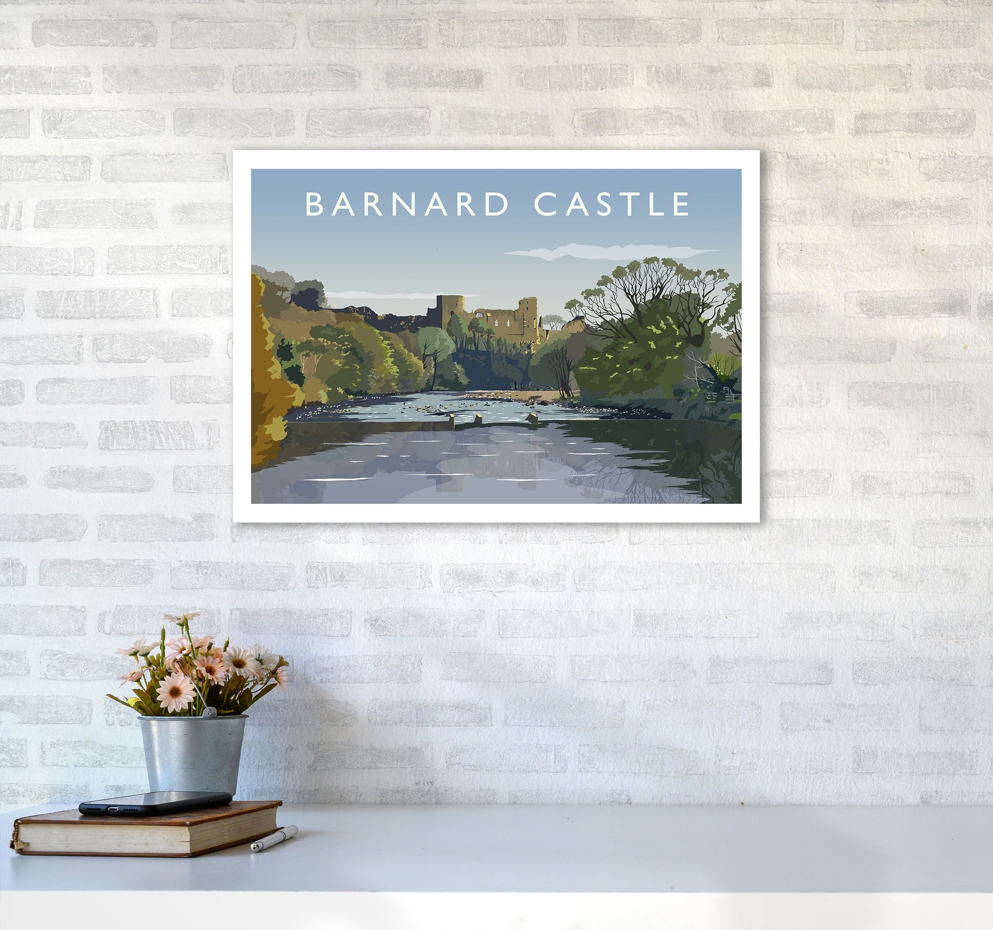 Barnard Castle 2 Art Print by Richard O'Neill A2 Black Frame