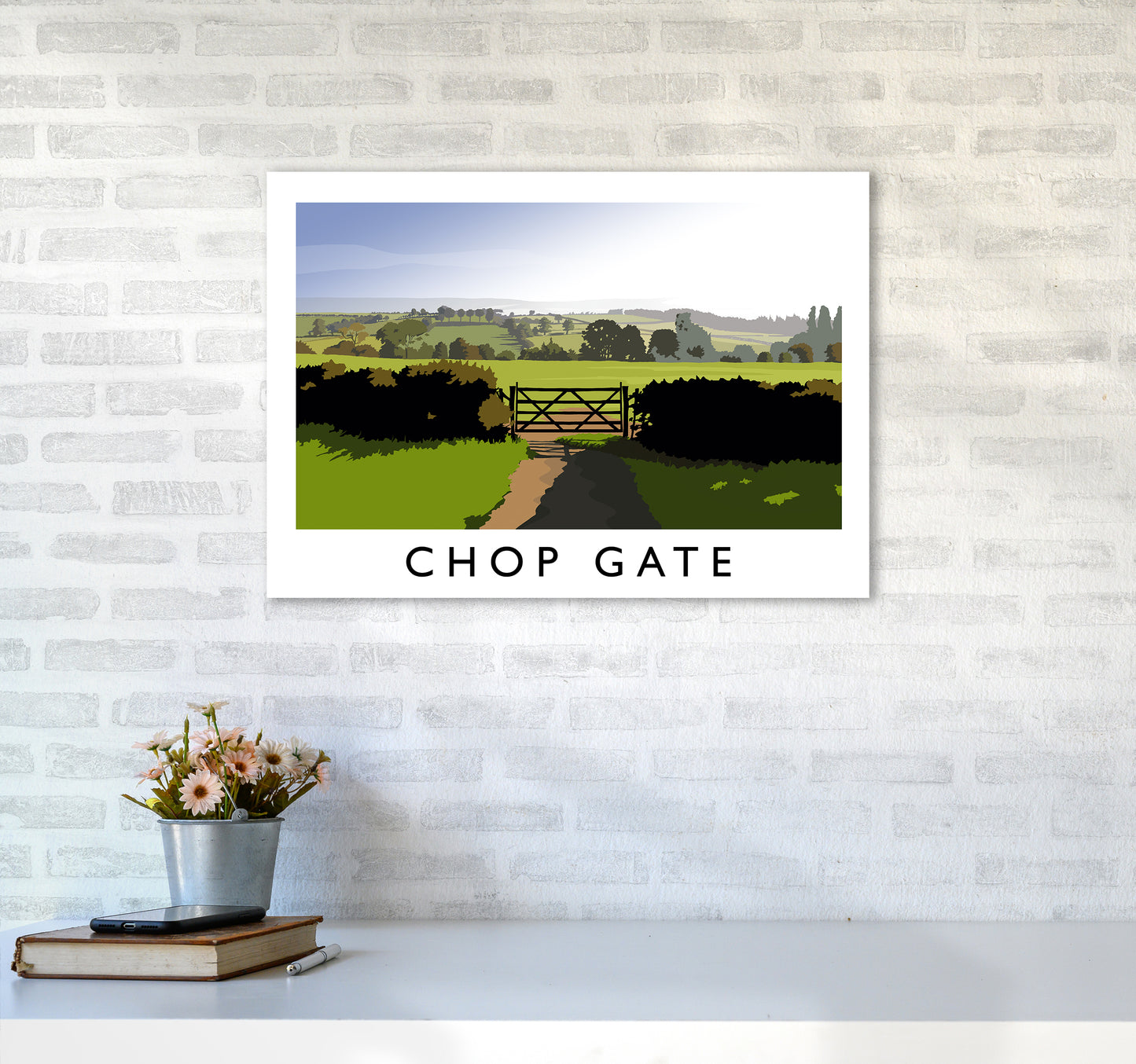 Chop Gate Travel Art Print by Richard O'Neill A2 Black Frame