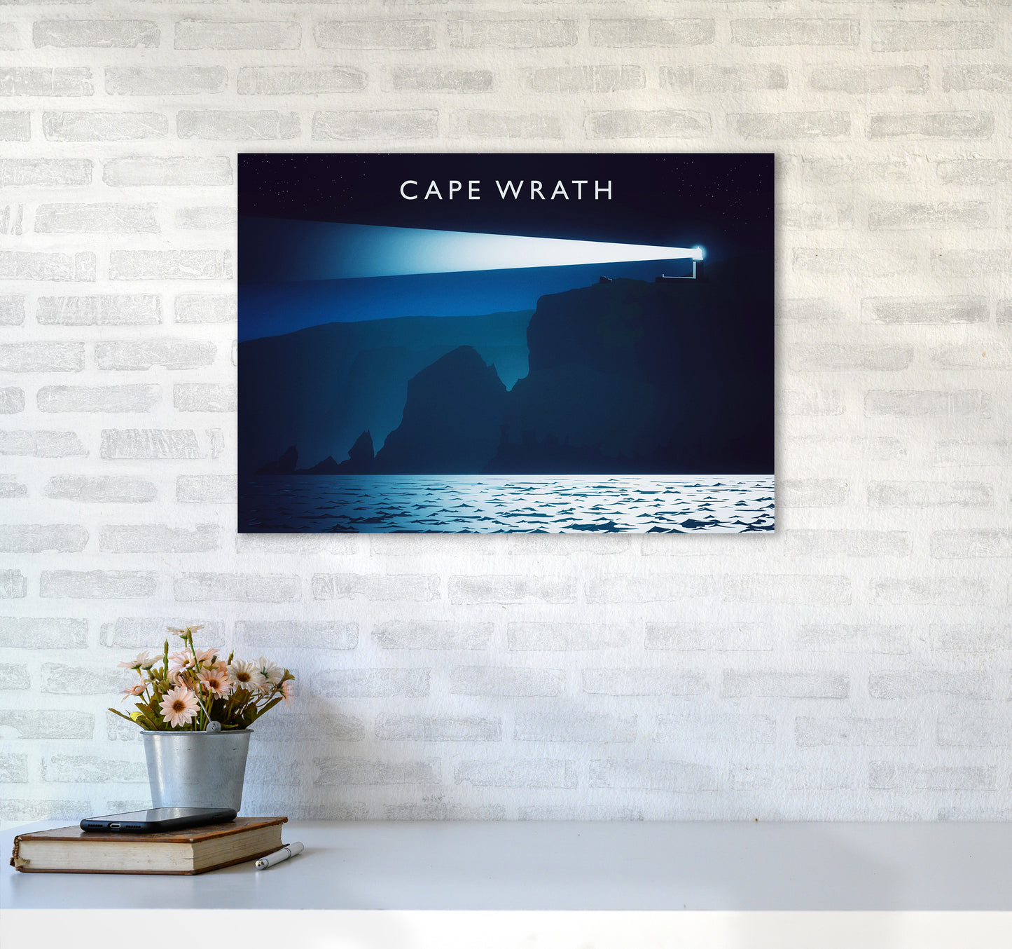 Cape Wrath Travel Art Print by Richard O'Neill A2 Black Frame