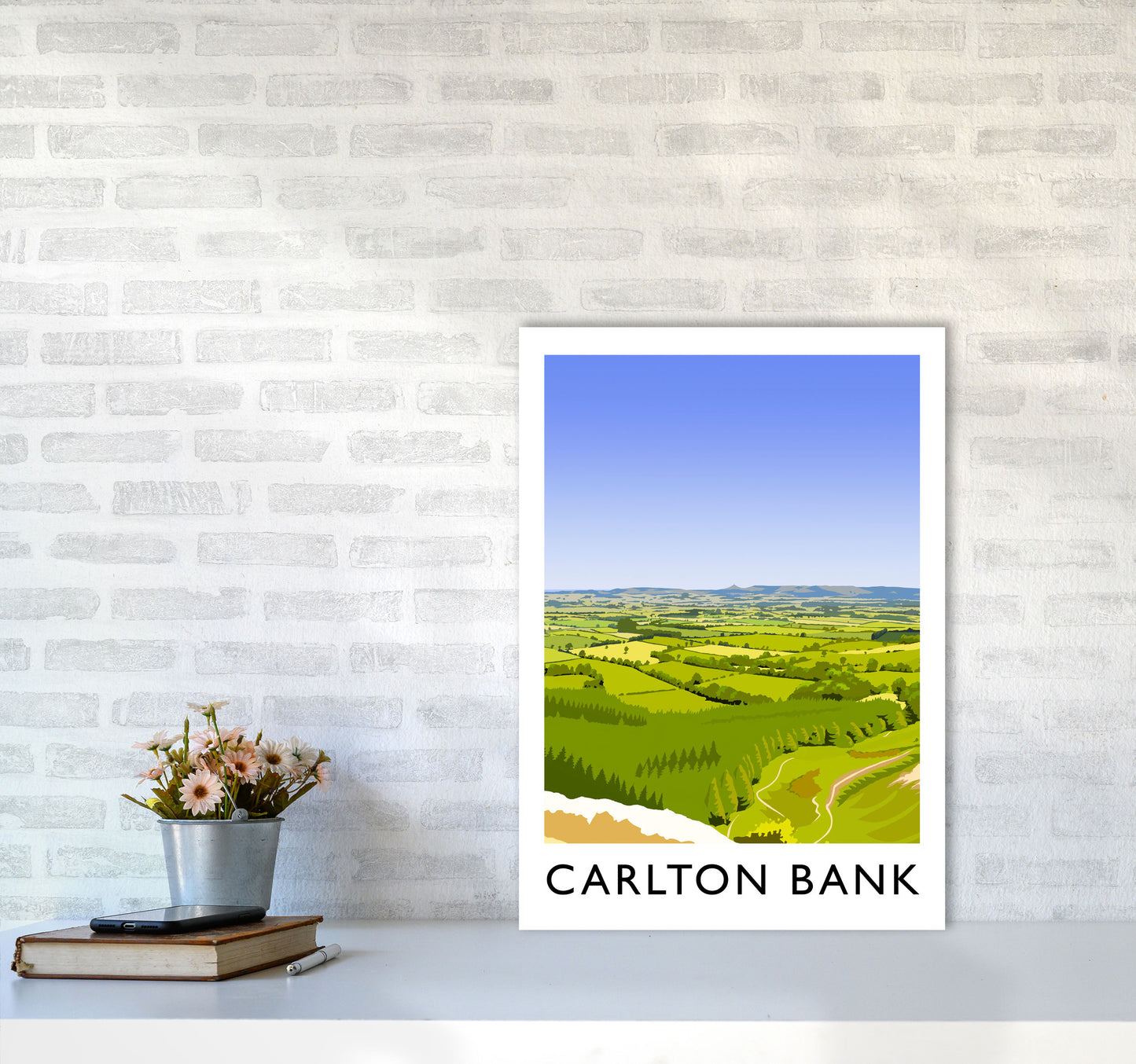 Carlton Bank portrait Travel Art Print by Richard O'Neill A2 Black Frame