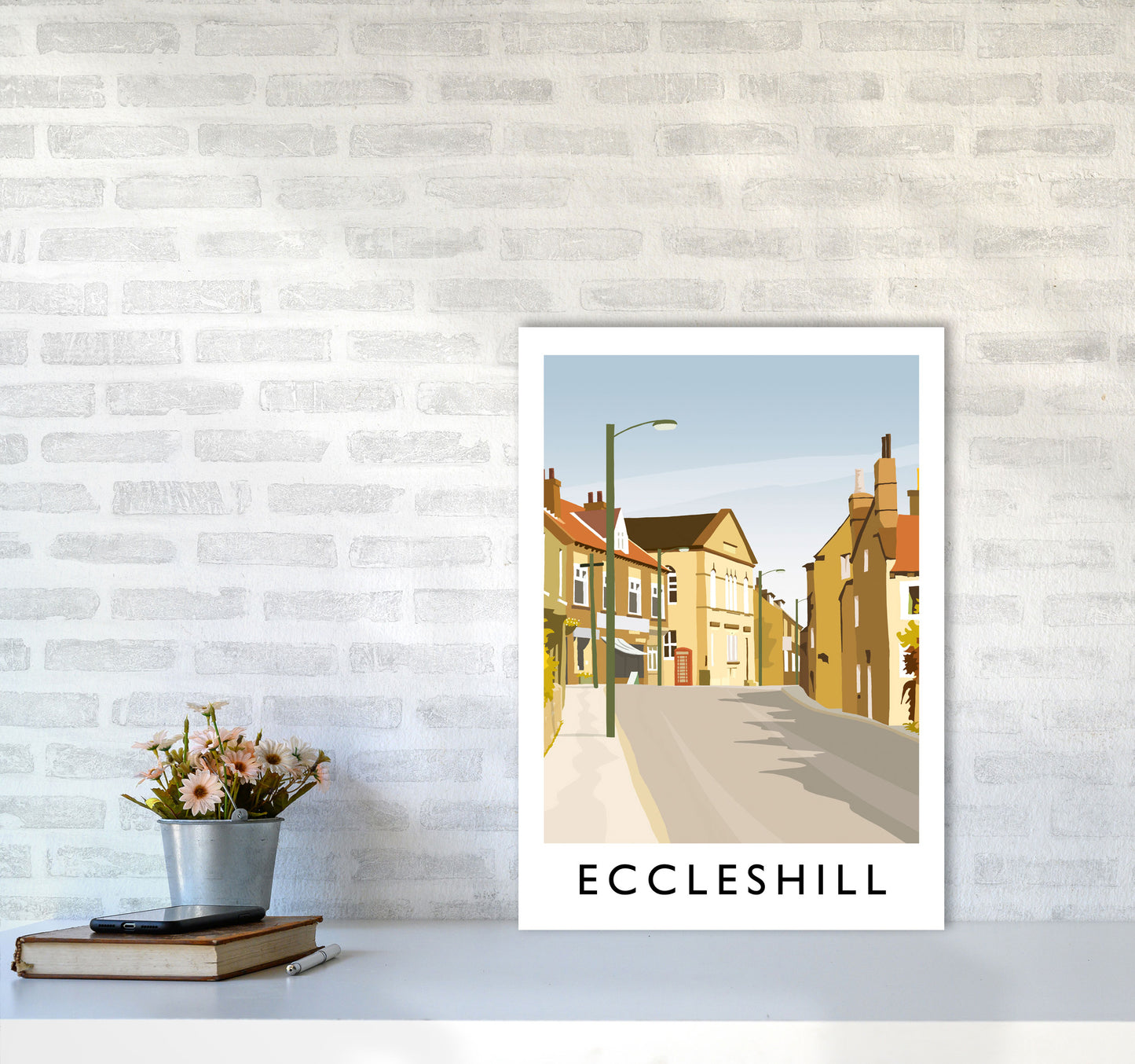 Eccleshill portrait Travel Art Print by Richard O'Neill A2 Black Frame