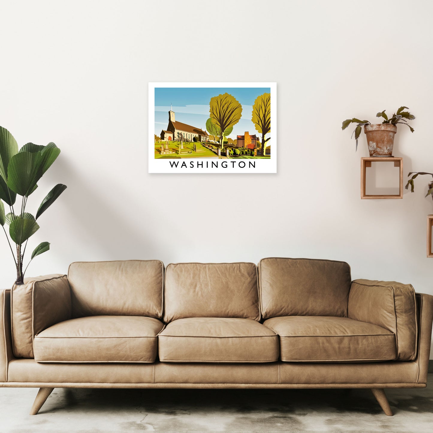Washington Travel Art Print by Richard O'Neill A2 Black Frame