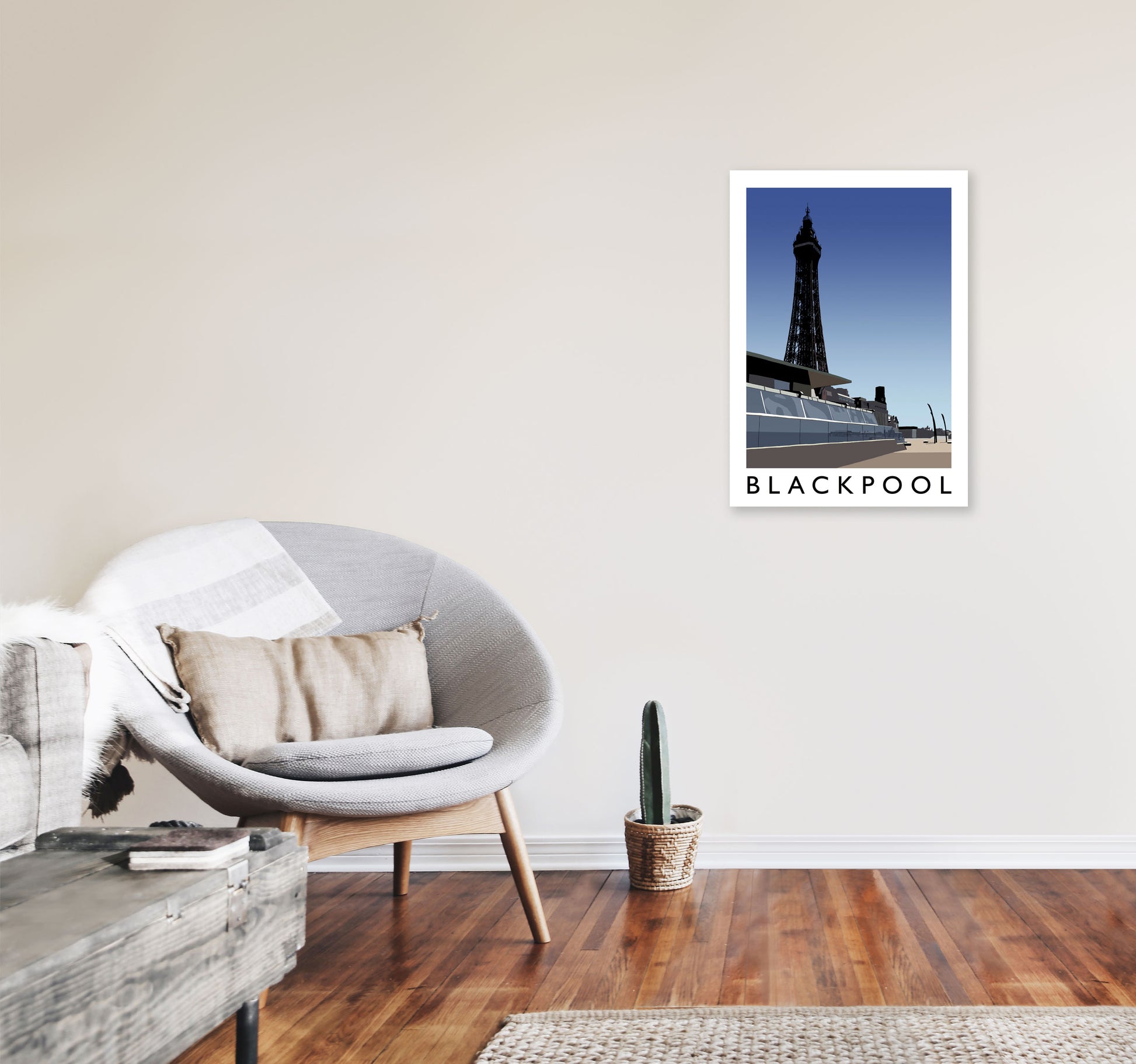 Blackpool by Richard O'Neill A2 Black Frame