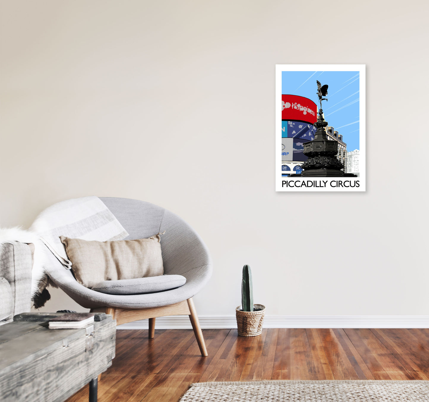 Piccadilly Circus London Art Print by Richard O'Neill A2 Black Frame