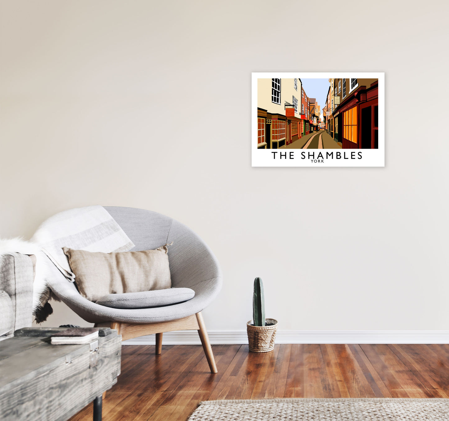 The Shambles by Richard O'Neill Yorkshire Art Print, Vintage Travel Poster A2 Black Frame