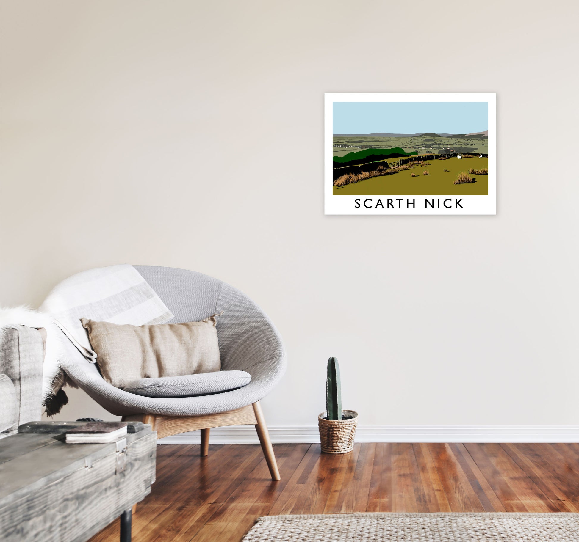 Scarth Nick by Richard O'Neill Yorkshire Art Print, Vintage Travel Poster A2 Black Frame