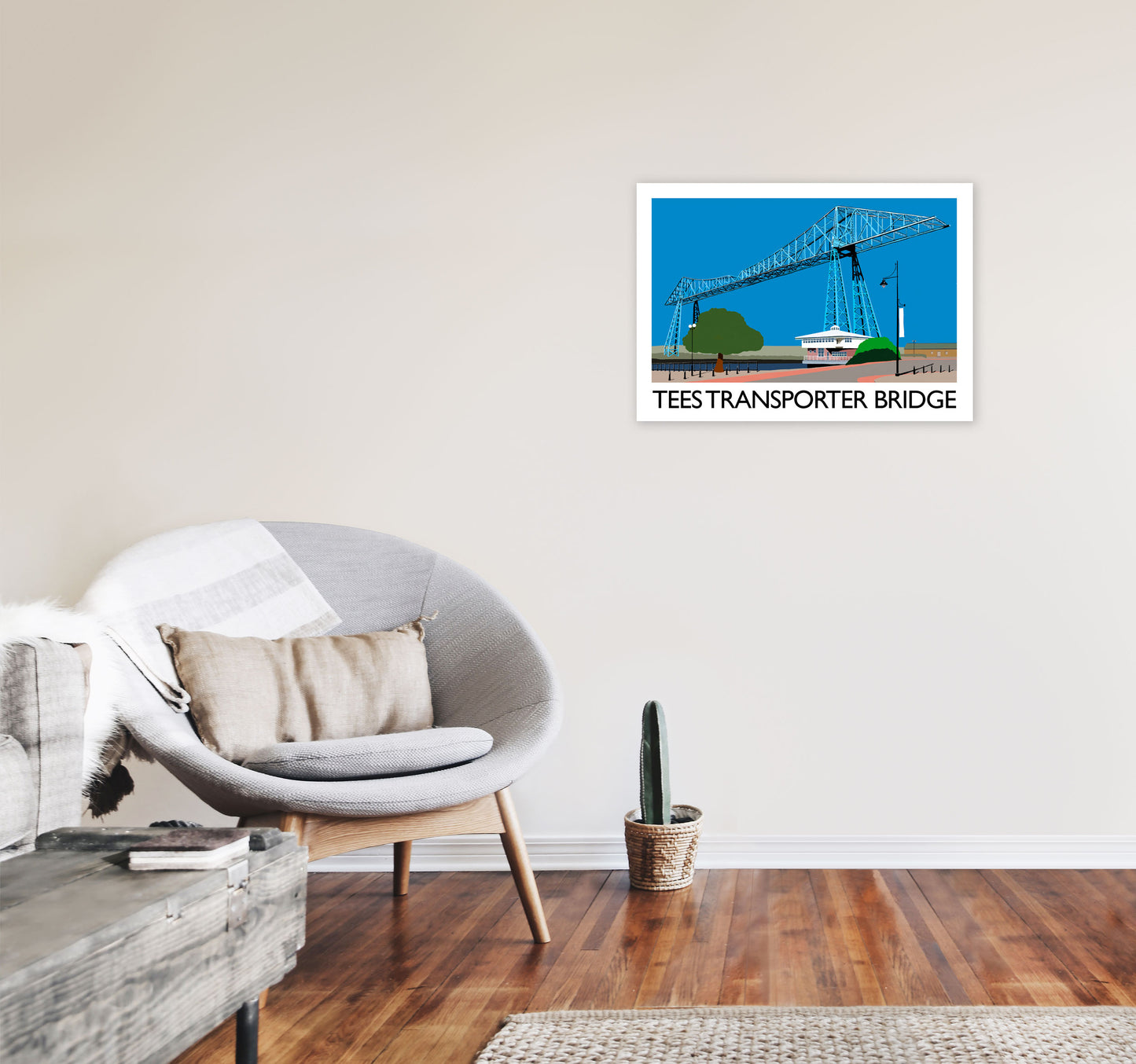 Tees Transporter Bridge by Richard O'Neill A2 Black Frame
