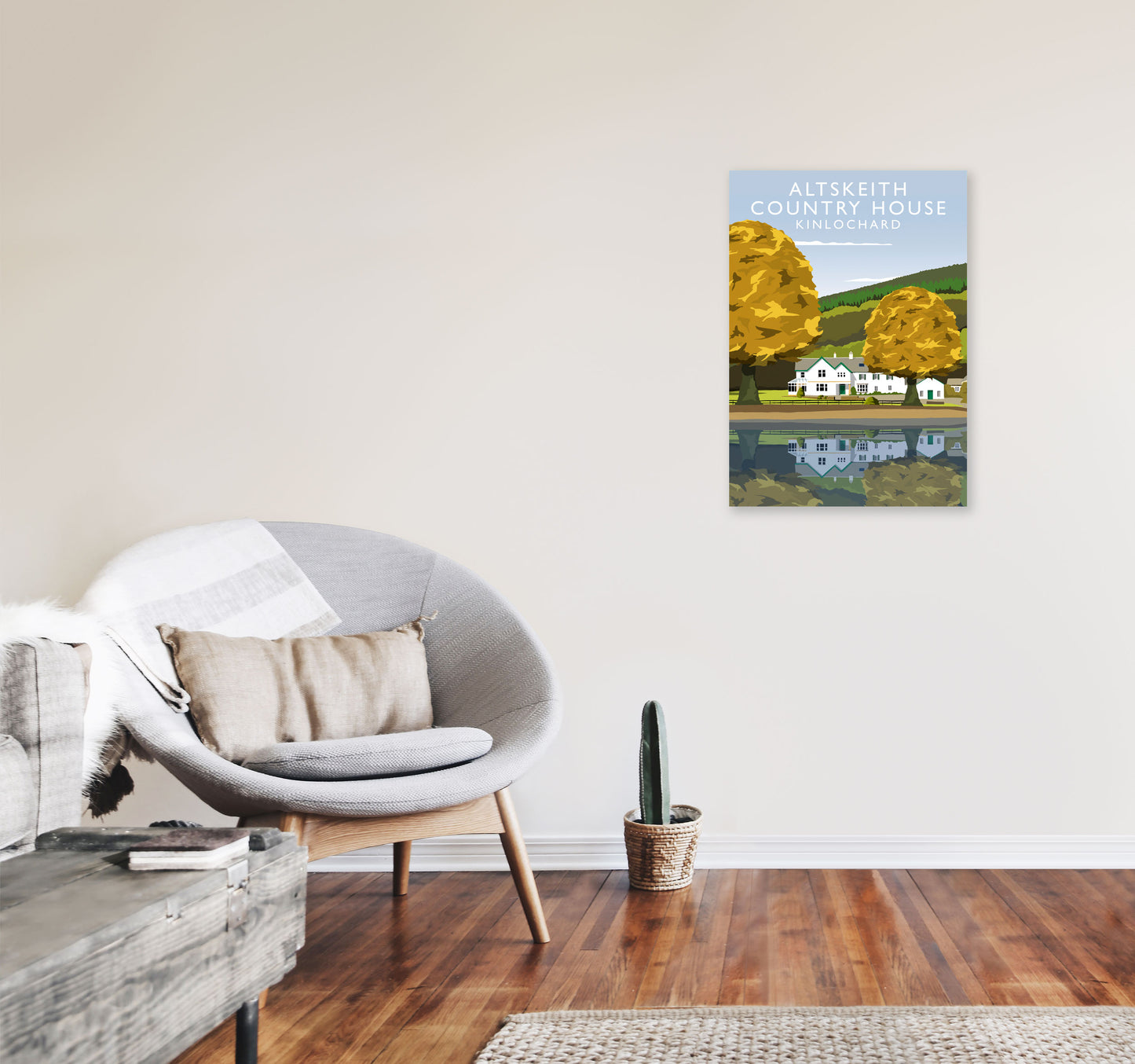Altskeith Country House (Portrait) by Richard O'Neill A2 Black Frame