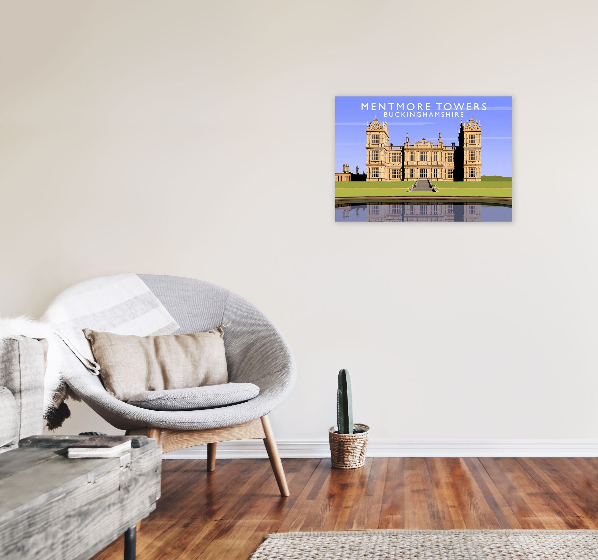 Mentmore Towers (Landscape) by Richard O'Neill A2 Black Frame