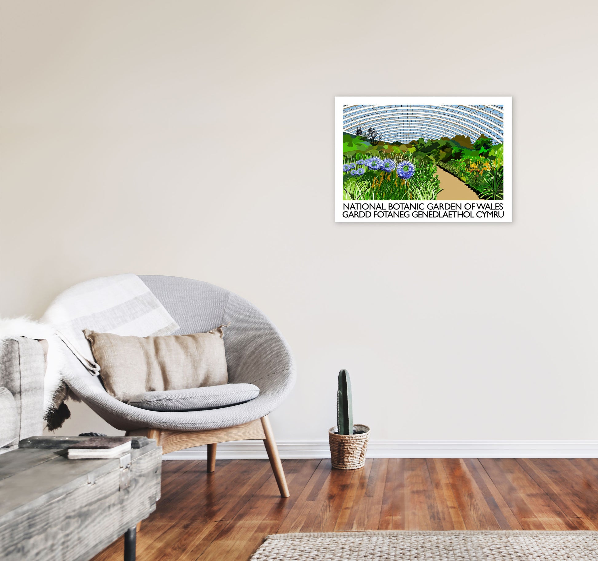 National Botanic Garden of Wales Travel Art Print by Richard O'Neill A2 Black Frame