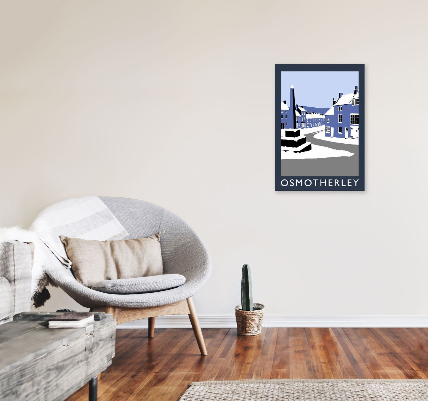 Osmotherley Travel Art Print by Richard O'Neill, Framed Wall Art A2 Black Frame
