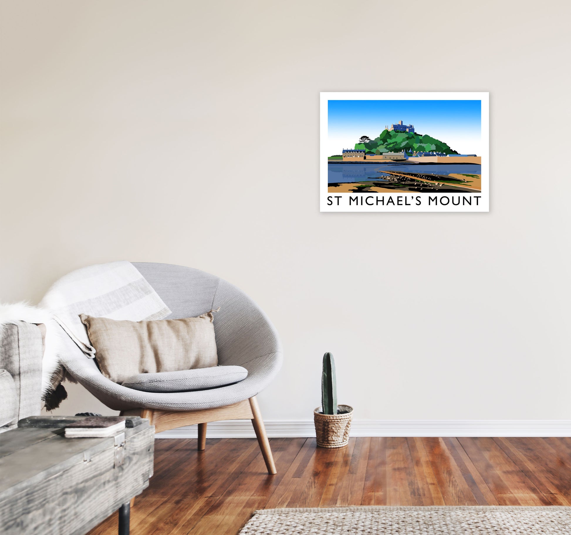 St Michael's Mount Framed Digital Art Print by Richard O'Neill A2 Black Frame