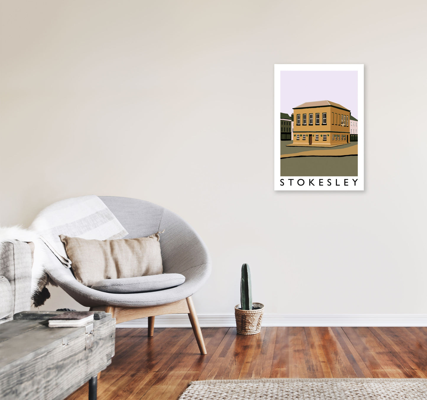 Stokesley Travel Art Print by Richard O'Neill, Framed Wall Art A2 Black Frame