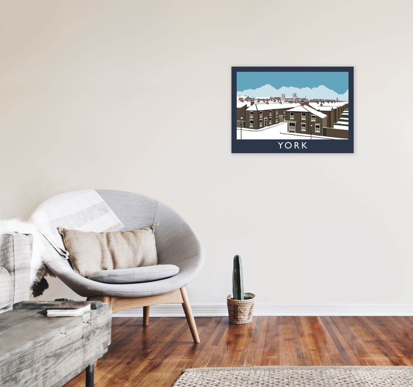 York Travel Art Print by Richard O'Neill, Framed Wall Art A2 Black Frame