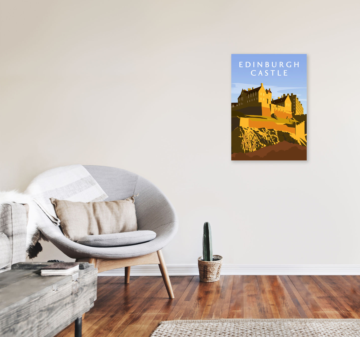 Edinburgh Castle Portrait by Richard O'Neill A2 Black Frame