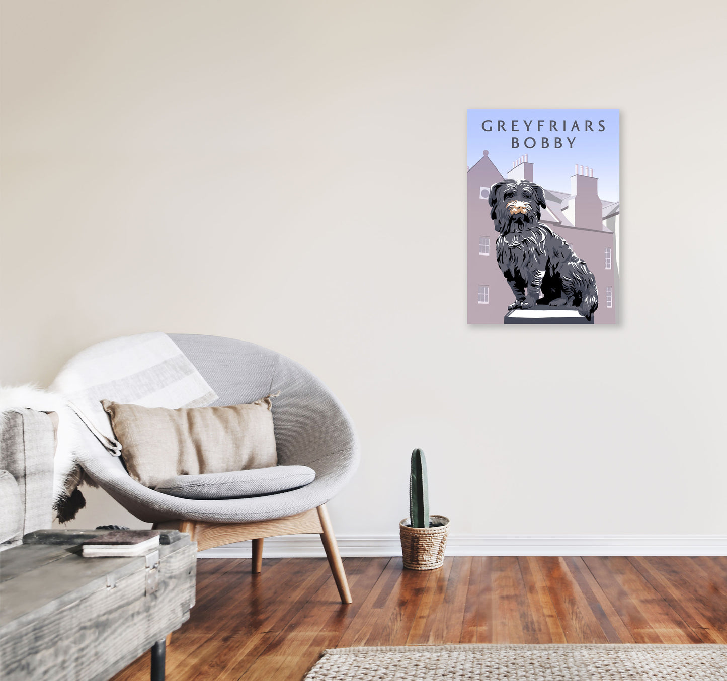 Greyfriars Bobby Portrait by Richard O'Neill A2 Black Frame