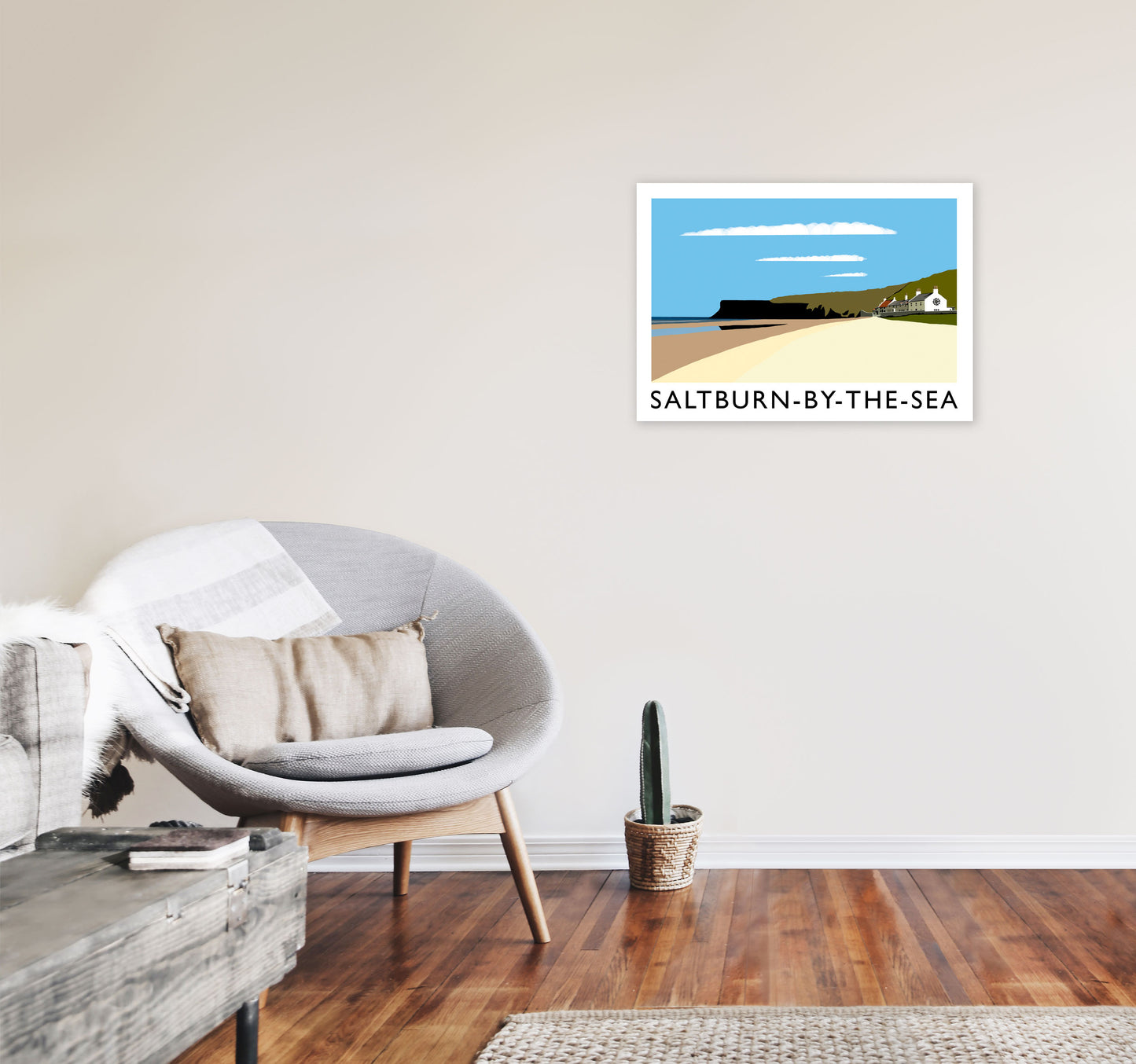 Saltburn-by-the-sea by Richard O'Neill A2 Black Frame