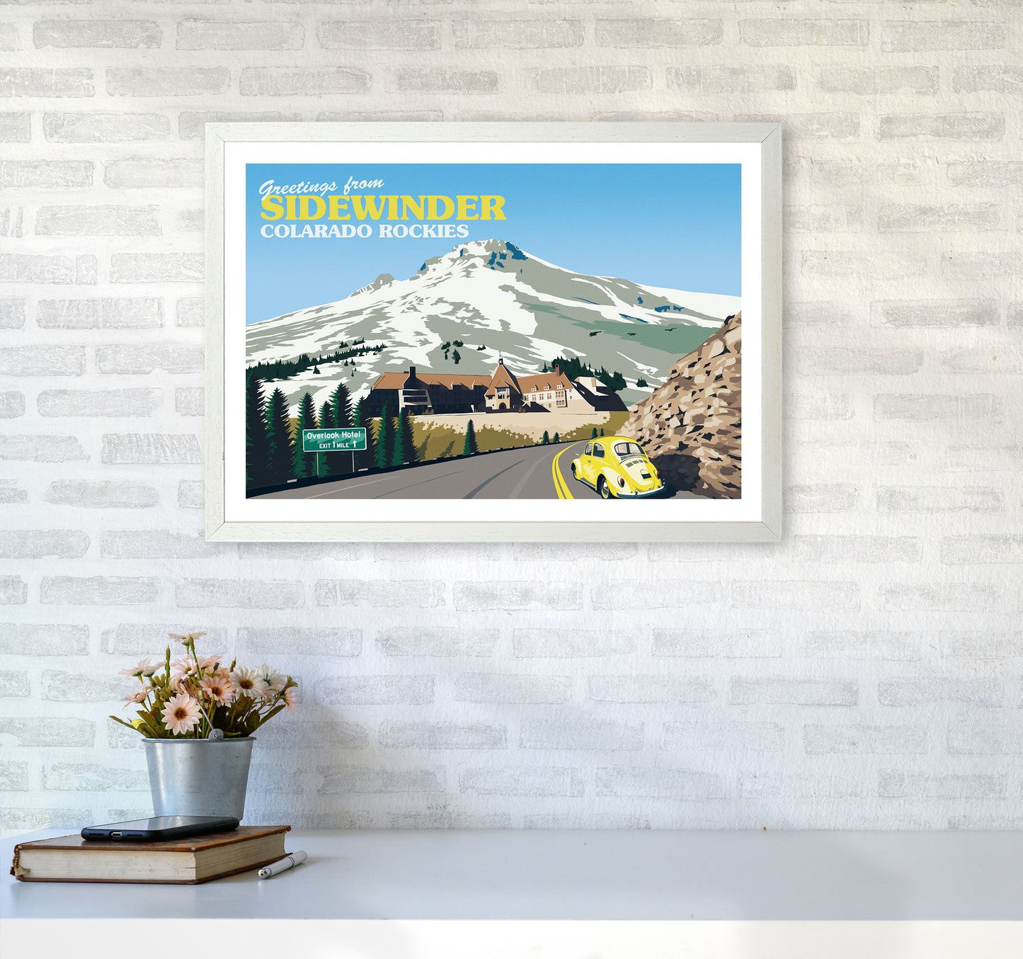 Overlook Hotel Art Print by Richard O'Neill A2 Oak Frame