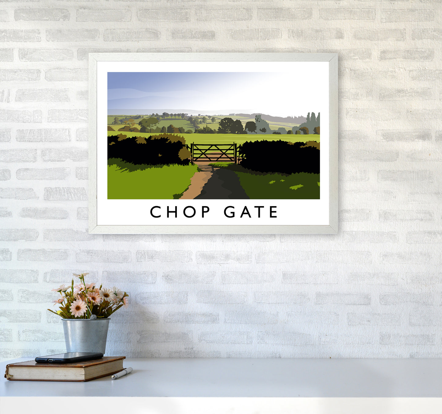 Chop Gate Travel Art Print by Richard O'Neill A2 Oak Frame