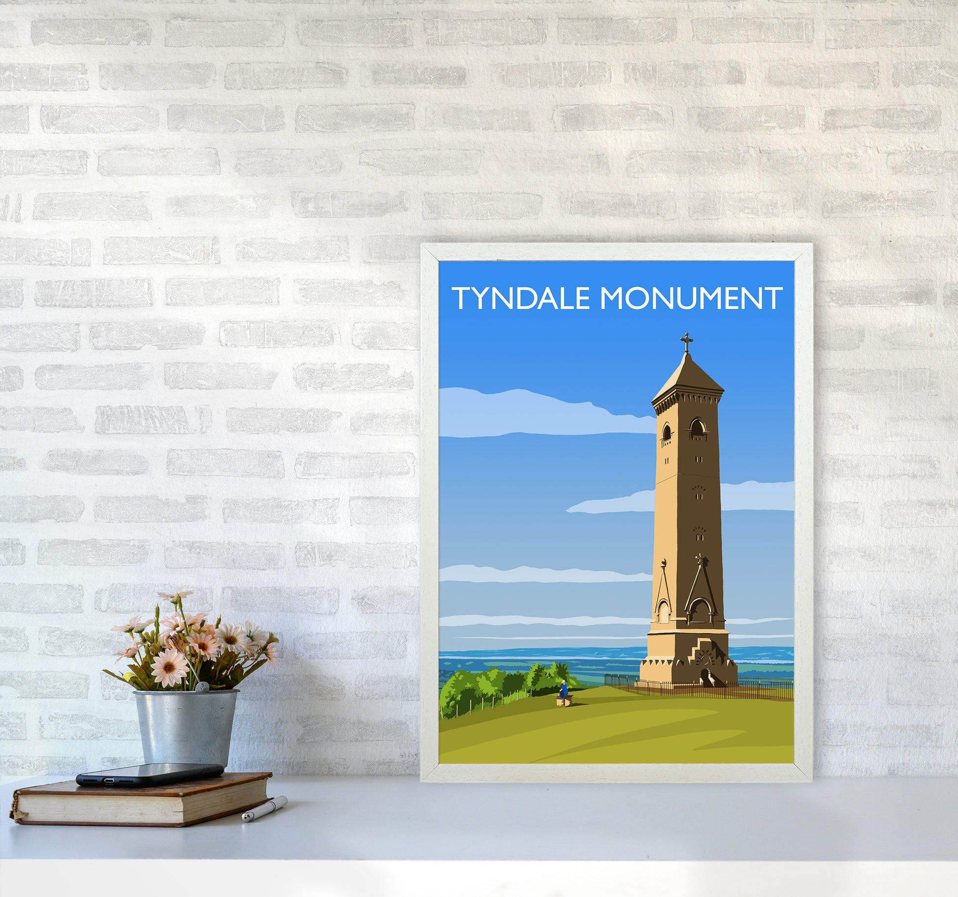 Tyndale Monument Travel Art Print by Richard O'Neill A2 Oak Frame
