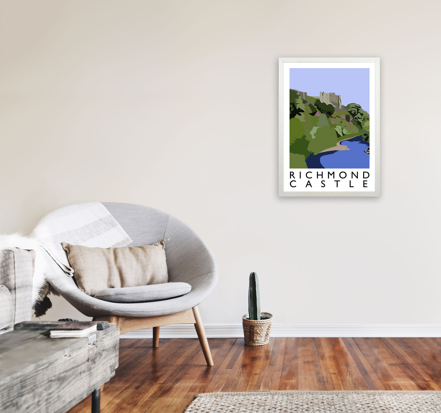 Richmond Castle Art Print by Richard O'Neill A2 Oak Frame