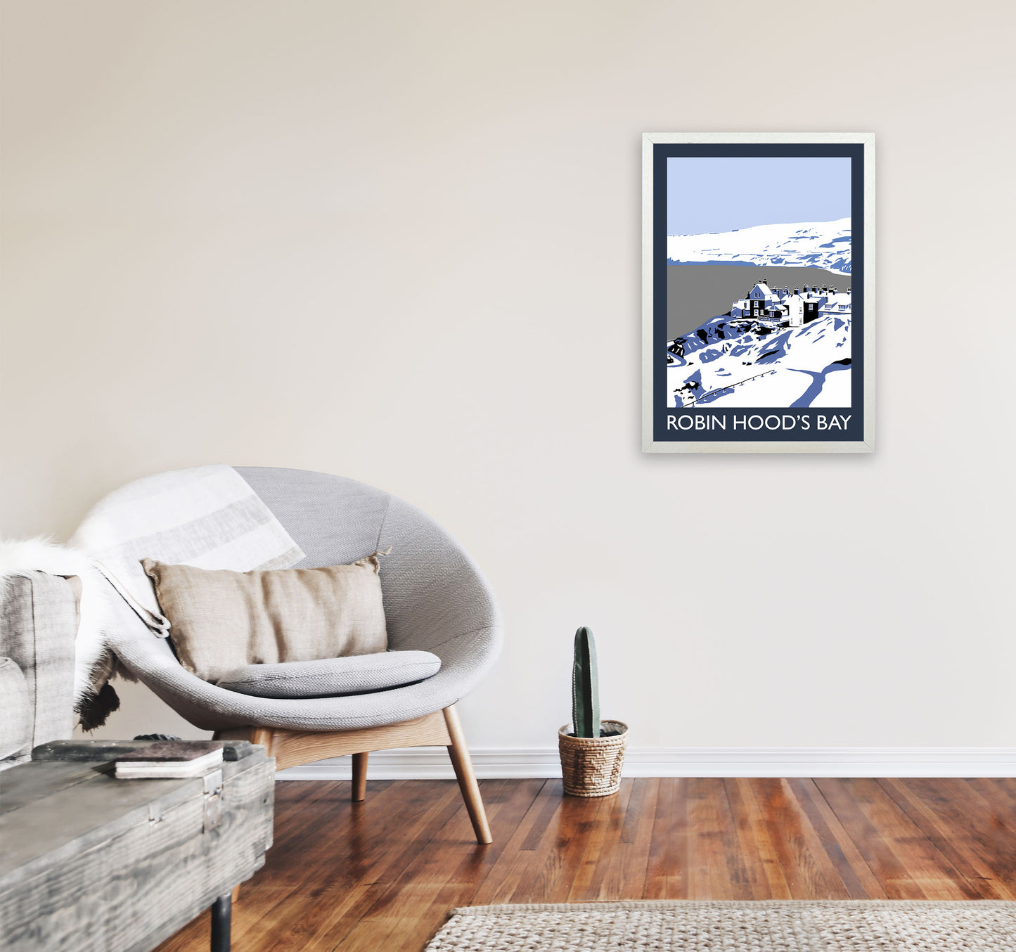 Robin Hood's Bay Art Print by Richard O'Neill A2 Oak Frame
